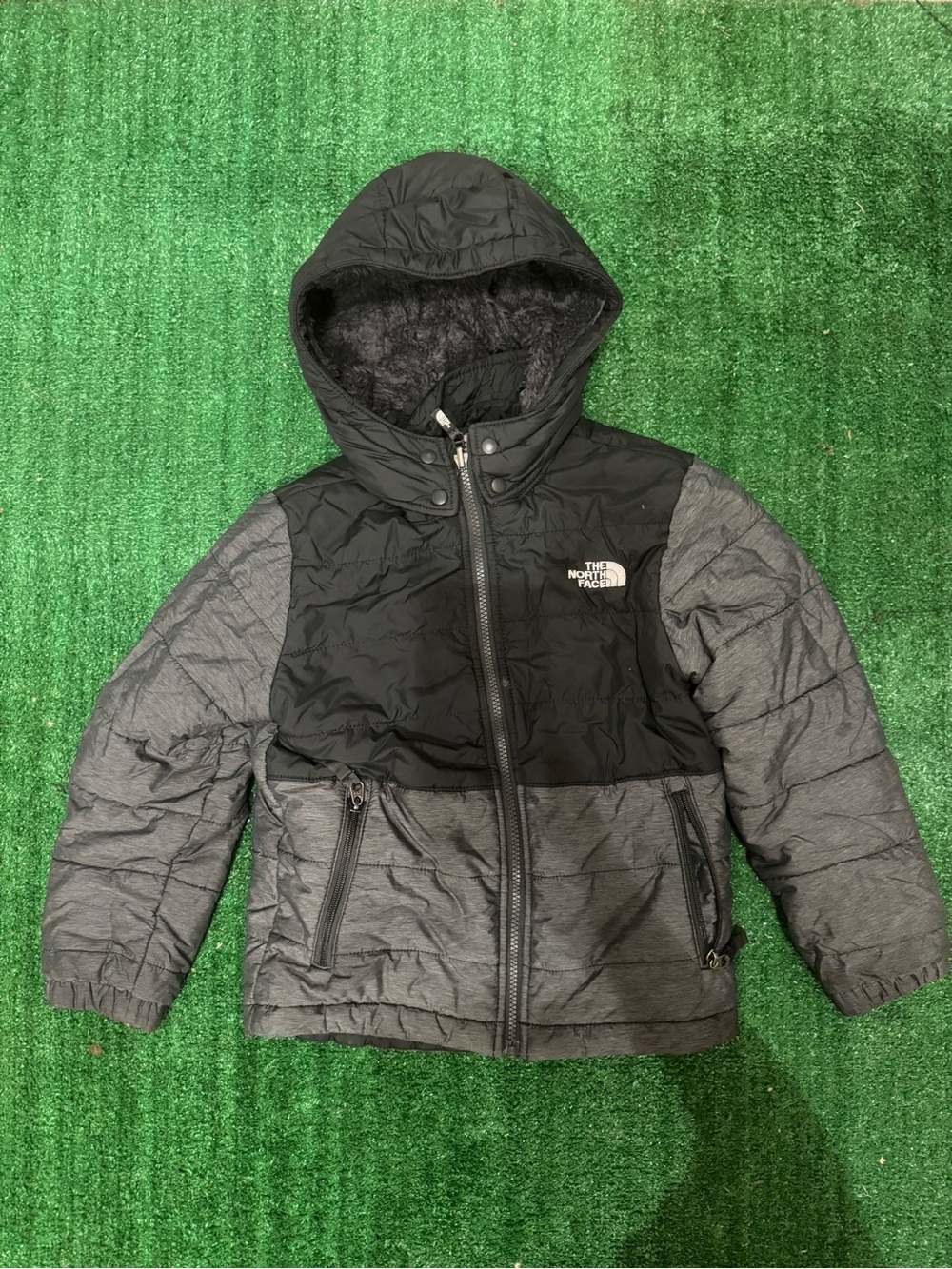 The North Face Boys Reversible Mount Chimbo Full Zip Hooded Jacket Small 7/8